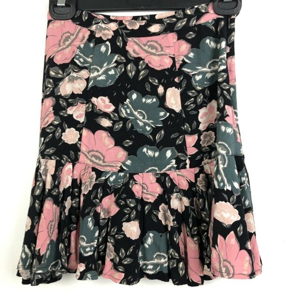 Spell & The Gypsy Winona Floral Mini Skirt Size XXS Ruffle Flowy Lightweight - Picture 3 of 7